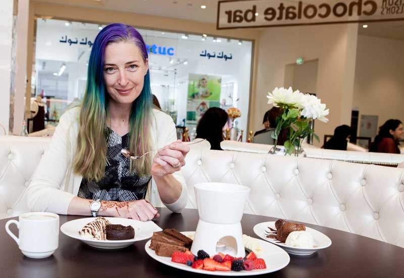 Alison Nelson pictured at the launch of Alison Nelson Chocolate Bar on Palm Jumeirah, Dubai. Alison Nelson pictured at the launch of Alison Nelson Chocolate Bar on Palm Jumeirah, Dubai.