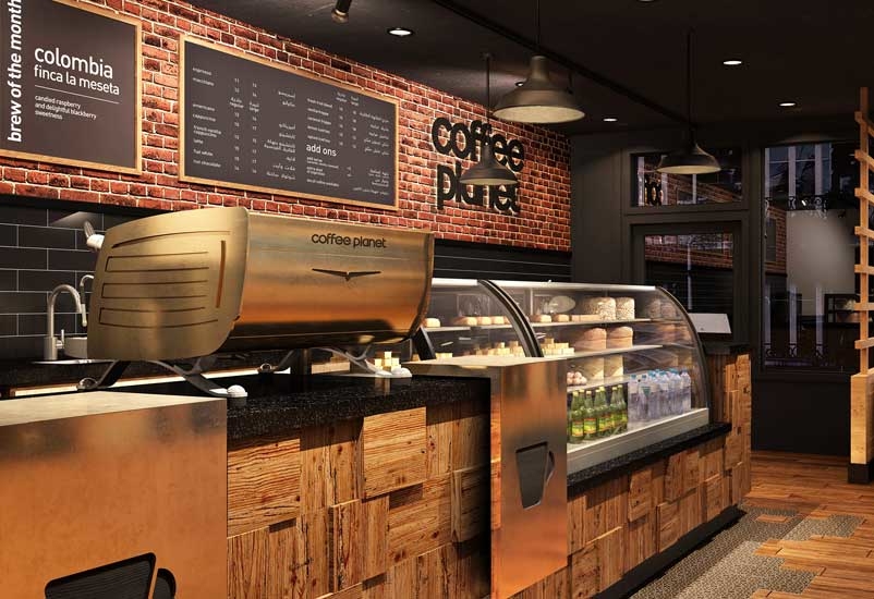 Coffee Planet's franchise espresso bar. Coffee Planet's franchise espresso bar.