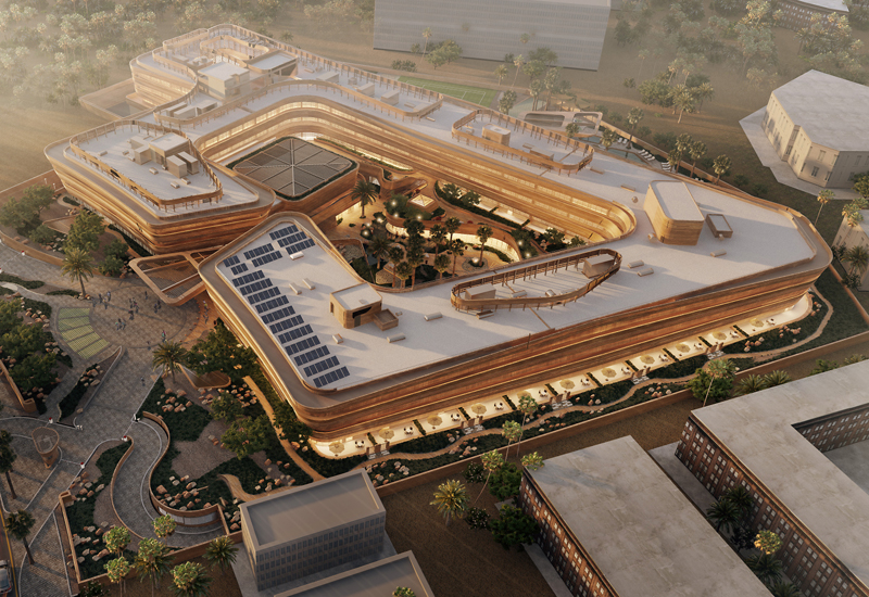 A rendering of the Marriott Hotel in Riyadh Diplomatic Quarter. A rendering of the Marriott Hotel in Riyadh Diplomatic Quarter.