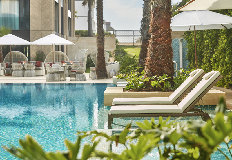 The outdoor heated pool at Le Spa. The outdoor heated pool at Le Spa.