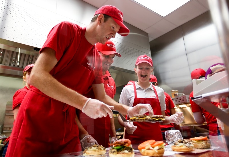 Five Guys team. Five Guys team.