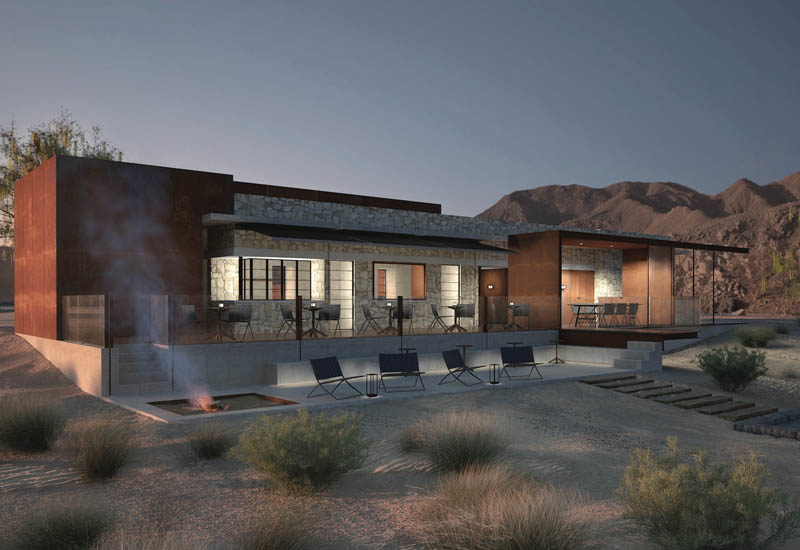 Rendering of Fossil Rock Lodge at the Mleiha Archaeological and Eco-tourism project. Rendering of Fossil Rock Lodge at the Mleiha Archaeological and Eco-tourism project.