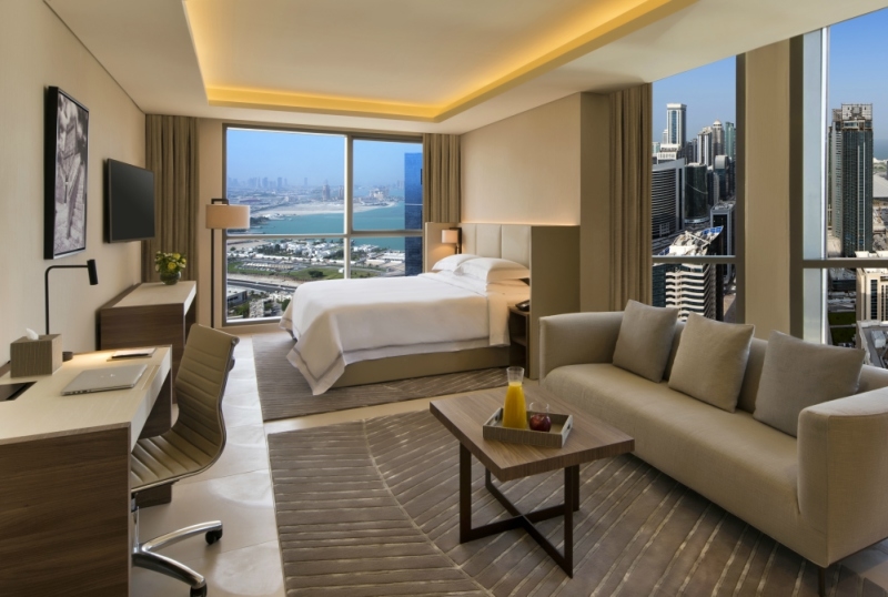 A studio suite at Fraser Suites West Bay, Doha, Qatar. A studio suite at Fraser Suites West Bay, Doha, Qatar.