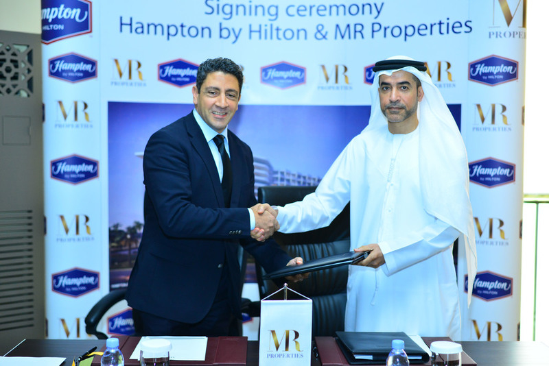 Hilton vice president of development MENA Carlos Khneisser (left) with MR Properties chairman Mohamed Ruqait during the management agreement signing of Hampton by Hilton Al Marjan Island in Ras Al Khaimah. Hilton vice president of development MENA Carlos Khneisser (left) with MR Properties chairman Mohamed Ruqait during the management agreement signing of Hampton by Hilton Al Marjan Island in Ras Al Khaimah.