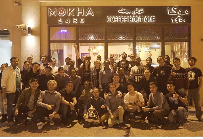 The competitors outside Mokha 1450 on Al Wasl Road The competitors outside Mokha 1450 on Al Wasl Road