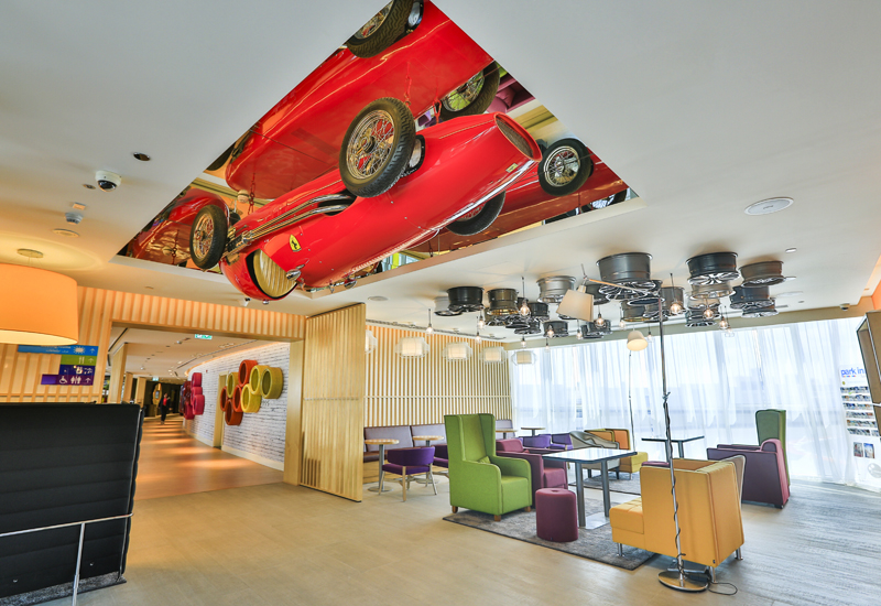 Park Inn by Radisson Dubai Motor City lobby. Park Inn by Radisson Dubai Motor City lobby.