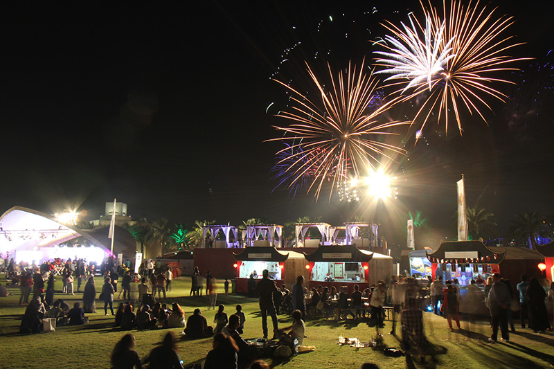 Fireworks are held every evening at 8 pm for the duration of the Qatar International Food Festival. Image courtesy of QIFF. Fireworks are held every evening at 8 pm for the duration of the Qatar International Food Festival. Image courtesy of QIFF.