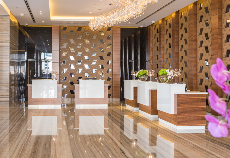 Radisson Blu Hotel, Dubai Waterfront lobby. Radisson Blu Hotel, Dubai Waterfront lobby.