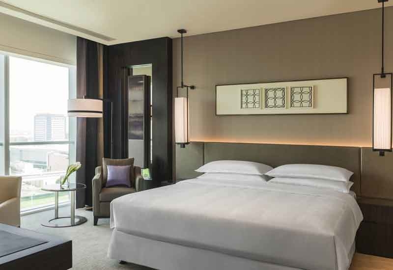 An executive suite bedroom at Sheraton Grand. An executive suite bedroom at Sheraton Grand.