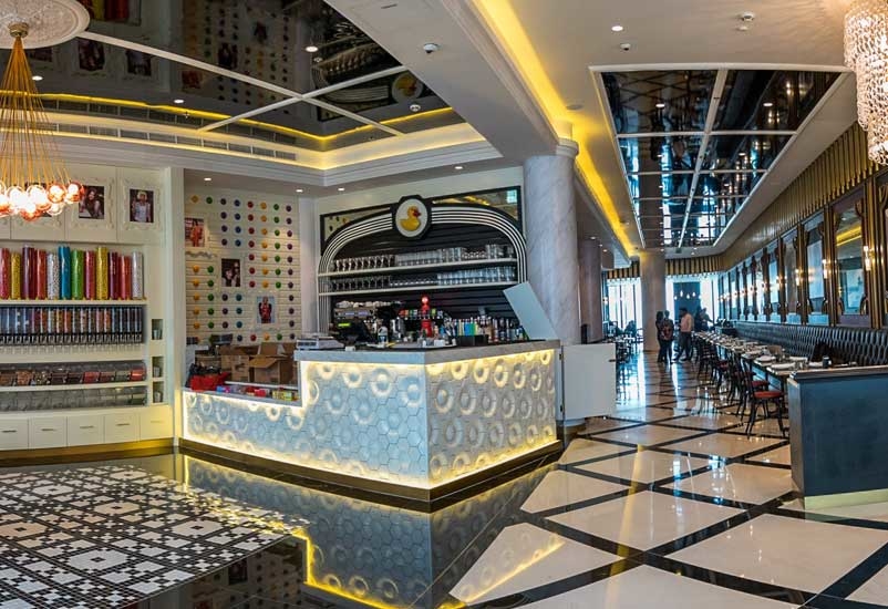 The first overseas foray for the brand is housed in a 7,265 sq ft brasserie and retail store. The first overseas foray for the brand is housed in a 7,265 sq ft brasserie and retail store.