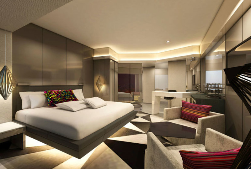 A guestroom in W Amman, Jordan. A guestroom in W Amman, Jordan.