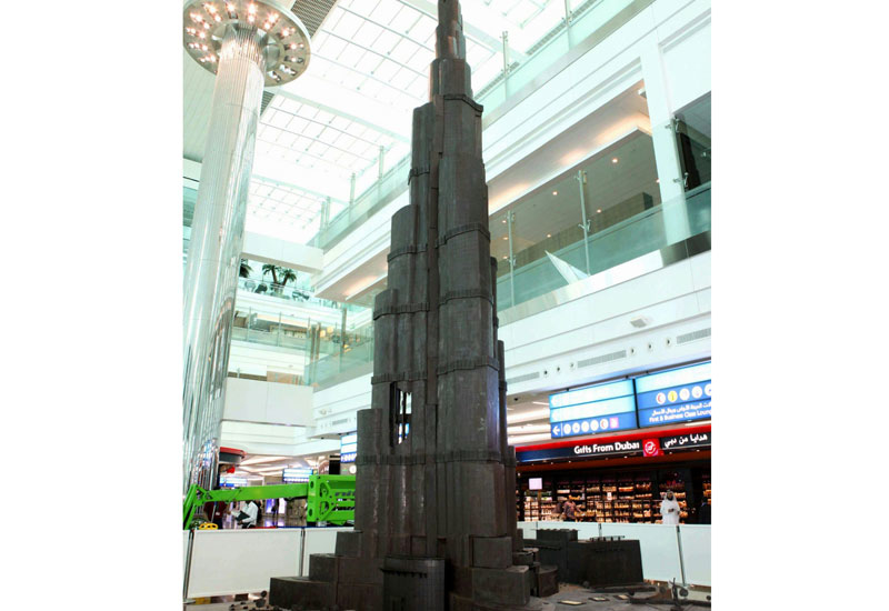 The chocolate Burj Khalifa in Terminal 3 at Dubai International The chocolate Burj Khalifa in Terminal 3 at Dubai International