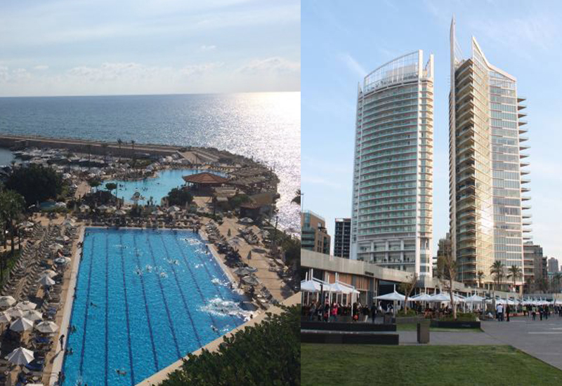 Movenpick Beirut (LEft) and Four Seasons Beirut (right). Movenpick Beirut (LEft) and Four Seasons Beirut (right).