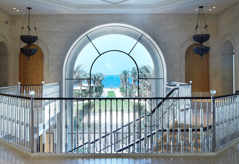 The hotel's 'Kodak moment'. On entering the main doors, guests have views through an arched window to the private beach. The hotel's 'Kodak moment'. On entering the main doors, guests have views through an arched window to the private beach.