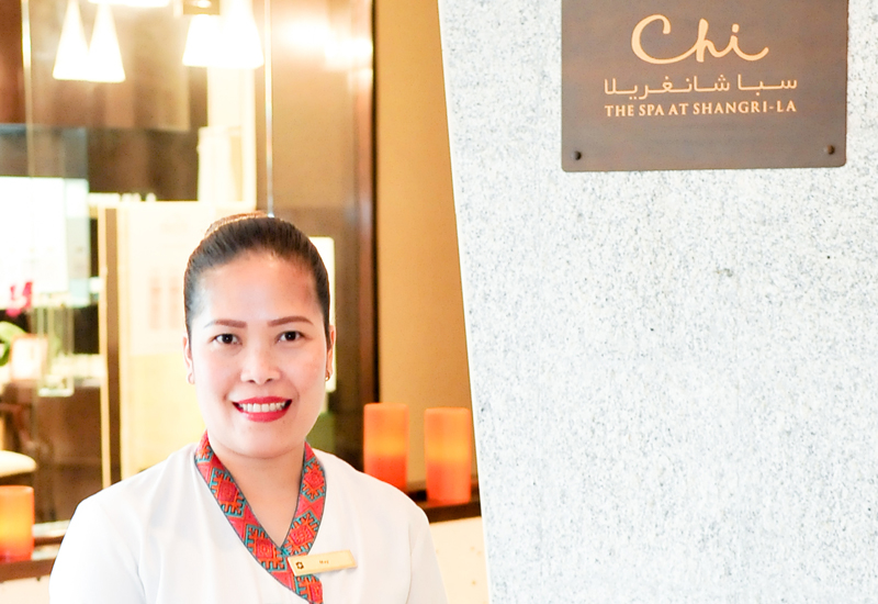 May Bona, spa therapist, Shangri-La Hotel Dubai:
In 2018, May Bona was promoted to spa departmental trainer along with continuing her therapist duties. In October 2017, the Shangri-La corporate spa team decided to change their product offering at most of the CHI, The Spa locations across the globe. The implementation of these new products took an immense amount of training from the corporate team, product companies and local teams to ensure a seamless guest experience. Bona was selected as the Dubai team member to train the rest of the staff, learning all of the new products and techniques then sharing these new procedures with the rest of the staff. Bona also invests time in going above and beyond for the guests. Following a facial treatment, one of the guests loved one of the products used during the treatment and requested to purchase it for retail. Unfortunately, the spa was out of stock for that product at the time. It would have taken around five to seven days to re-order the product from the supplier, however, as the guest was leaving Dubai in 24 hours, Bona took it upon herself to get in touch with the supplier to request the product and went to their distribution office after her working hours to get this product. She was able to deliver it to the guest. May Bona, spa therapist, Shangri-La Hotel Dubai:
In 2018, May Bona was promoted to spa departmental trainer along with continuing her therapist duties. In October 2017, the Shangri-La corporate spa team decided to change their product offering at most of the CHI, The Spa locations across the globe. The implementation of these new products took an immense amount of training from the corporate team, product companies and local teams to ensure a seamless guest experience. Bona was selected as the Dubai team member to train the rest of the staff, learning all of the new products and techniques then sharing these new procedures with the rest of the staff. Bona also invests time in going above and beyond for the guests. Following a facial treatment, one of the guests loved one of the products used during the treatment and requested to purchase it for retail. Unfortunately, the spa was out of stock for that product at the time. It would have taken around five to seven days to re-order the product from the supplier, however, as the guest was leaving Dubai in 24 hours, Bona took it upon herself to get in touch with the supplier to request the product and went to their distribution office after her working hours to get this product. She was able to deliver it to the guest.