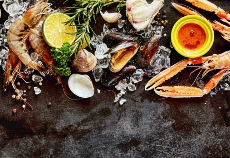A selection of seafood. A selection of seafood.