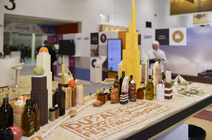The Dubai skyline, made entirely of food The Dubai skyline, made entirely of food