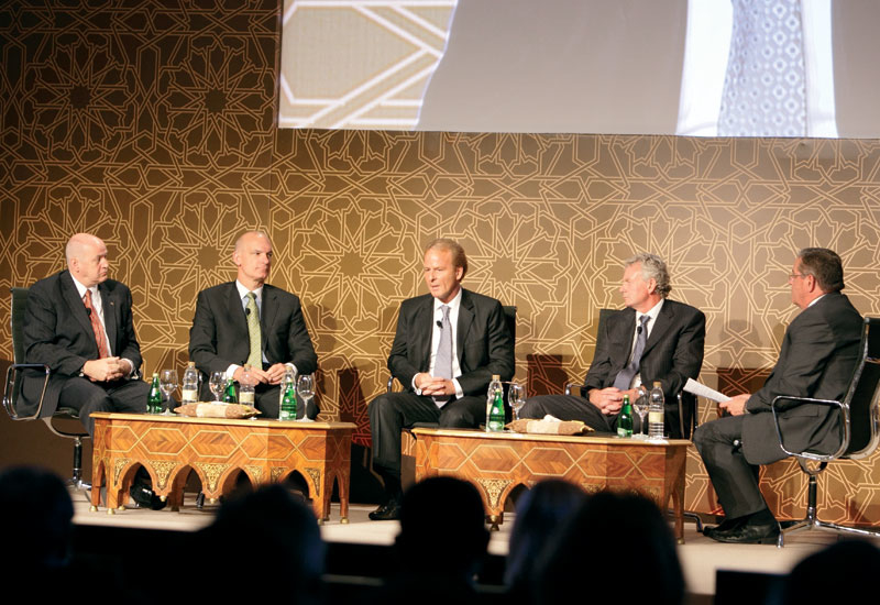 Owner-operator hard talk during AHIC, from left Hilton's Jean-Paul Herzog, IHG's Kirk Kinsell, Abu Dhabi National Hotels' Richard Riley and Seven Tide Owner-operator hard talk during AHIC, from left Hilton's Jean-Paul Herzog, IHG's Kirk Kinsell, Abu Dhabi National Hotels' Richard Riley and Seven Tide