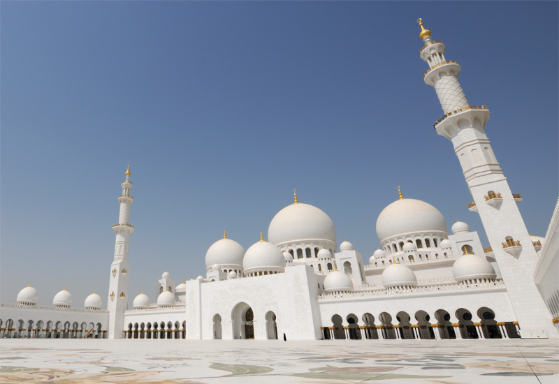 The Sheikh Zayed Grand Mosque in Abu Dhabi. The Sheikh Zayed Grand Mosque in Abu Dhabi.