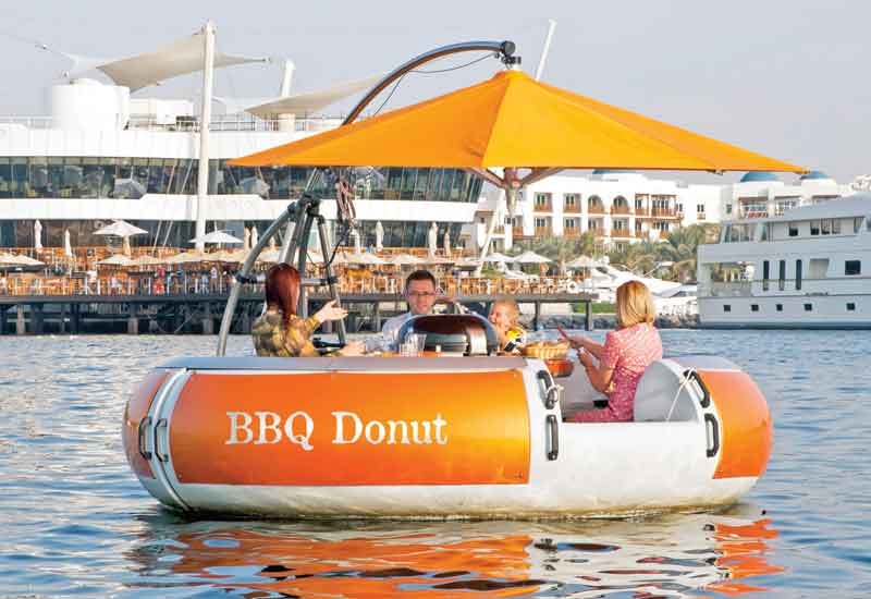 The new BBQ donuts can seat up to eight diners The new BBQ donuts can seat up to eight diners