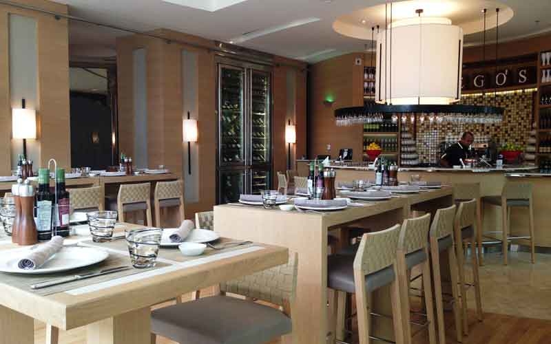 The refurbished restaurant features new furniture pieces and lighting fixtures. The refurbished restaurant features new furniture pieces and lighting fixtures.