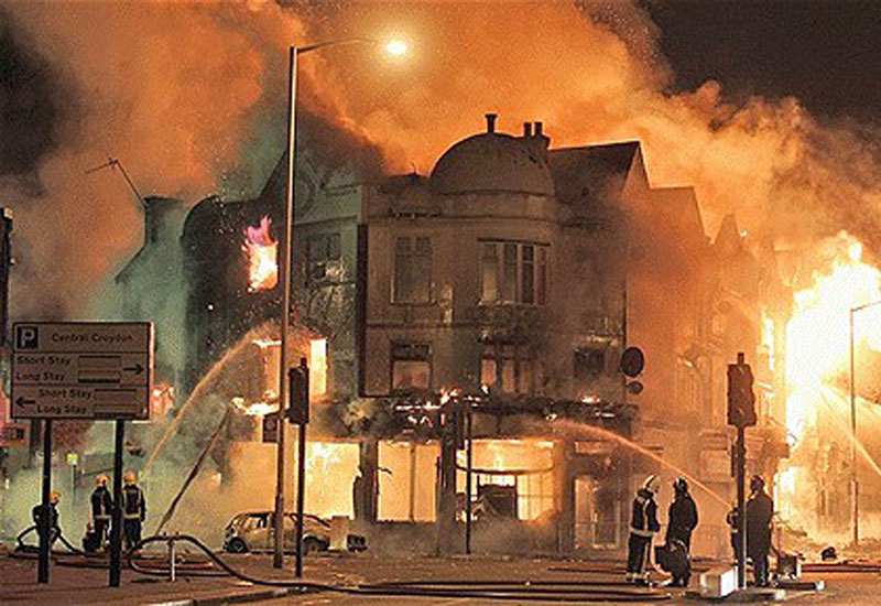 Images of violence and riots spread across the UK Images of violence and riots spread across the UK