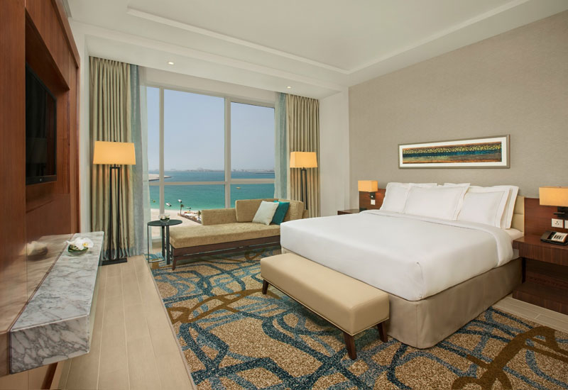 A bedroom at the new Doubletree by Hilton Dubai - Jumeirah Beach A bedroom at the new Doubletree by Hilton Dubai - Jumeirah Beach
