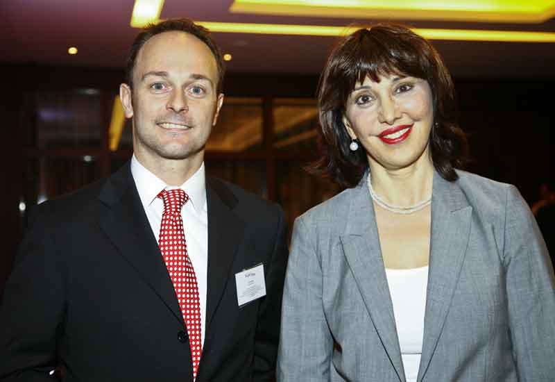 Sopexa's Eric Santier with the French consul general to Dubai, Nada Yafi. Sopexa's Eric Santier with the French consul general to Dubai, Nada Yafi.
