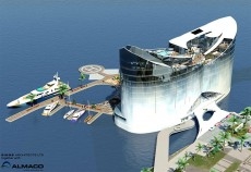 The 'floating hotel' concept by Sigge Architects and the Almaco Group of Finland. The 'floating hotel' concept by Sigge Architects and the Almaco Group of Finland.