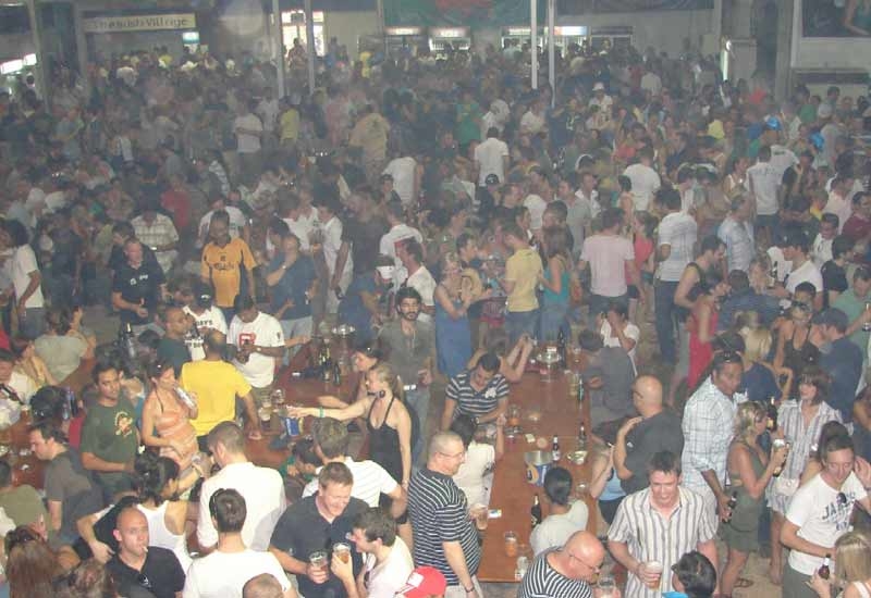 Drinkers tuck in at the Irish Village?s annual global beer festival, The Hopfest. Drinkers tuck in at the Irish Village?s annual global beer festival, The Hopfest.