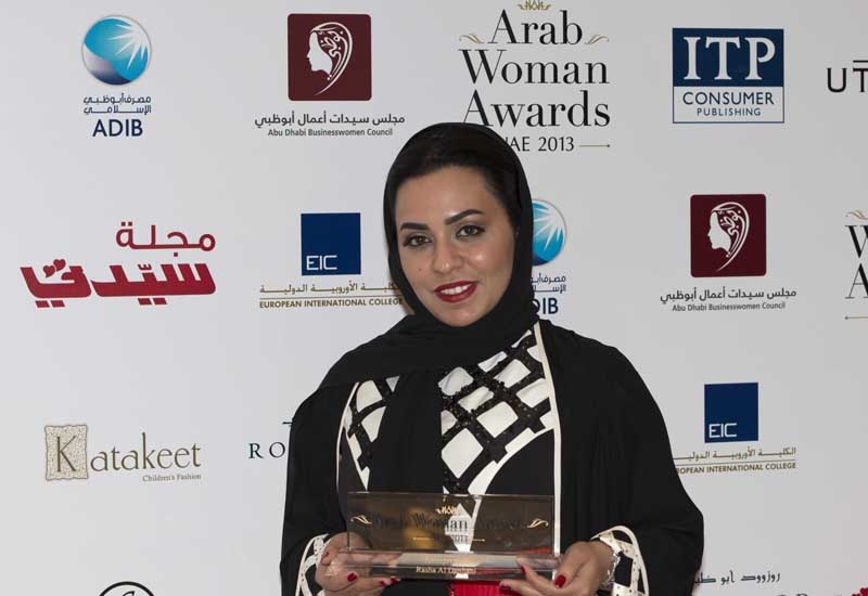 Rasha Al Danhani with her award at the Arab Woman Awards. Rasha Al Danhani with her award at the Arab Woman Awards.