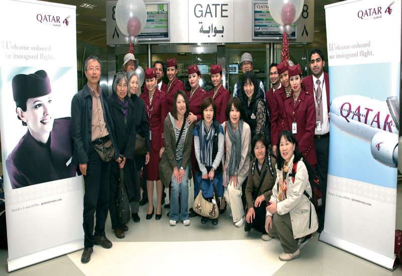 Qatar Airways touched down in Tokyo on April 26. The airline operates a daily service between Tokyo and Doha. Qatar Airways touched down in Tokyo on April 26. The airline operates a daily service between Tokyo and Doha.