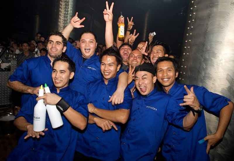 Some of Dubai's flair bartenders at last year's Skyy event. Some of Dubai's flair bartenders at last year's Skyy event.