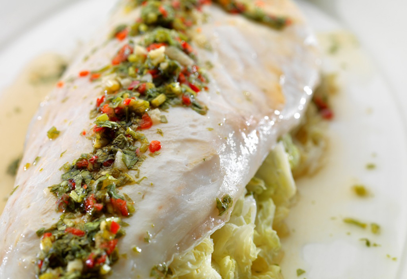 The Noodle House's steamed sea bass with fragrant lime dressing. The Noodle House's steamed sea bass with fragrant lime dressing.