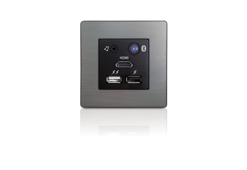 Teleadapt?s new MediaHub Mini device is a Bluetooth pairing point for wireless music play that also allows high-current USB charging and HDMI video. Teleadapt?s new MediaHub Mini device is a Bluetooth pairing point for wireless music play that also allows high-current USB charging and HDMI video.