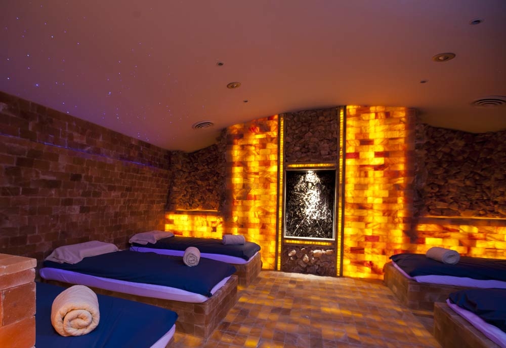 The Himalayan salt room inside the Jumeirah Messilah Beach's Talise Spa. The Himalayan salt room inside the Jumeirah Messilah Beach's Talise Spa.