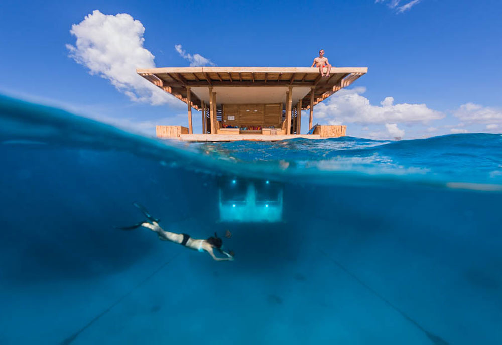 The Underwater Room at the Manta Resort on Pemba Island, Zanzibar. The Underwater Room at the Manta Resort on Pemba Island, Zanzibar.