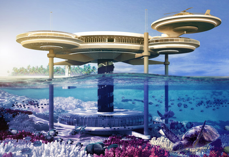 A vision of the underwater hotel. A vision of the underwater hotel.