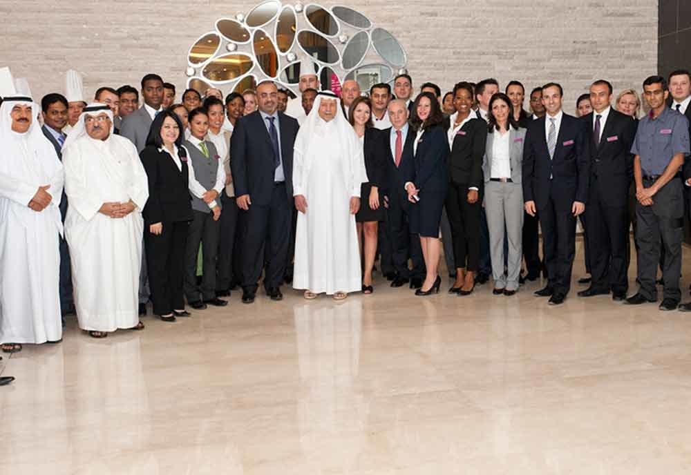 HE Sheikh Mohammed Bin Hamad Bin Abdullah Al Thani with the hotel staff HE Sheikh Mohammed Bin Hamad Bin Abdullah Al Thani with the hotel staff