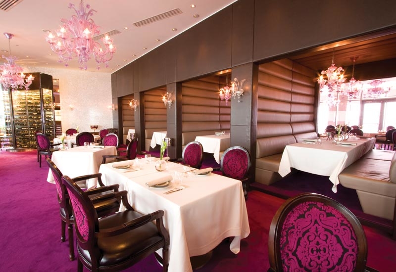 The elegant interiors of Reflets par Pierre Gagnaire, located in InterContinental Dubai Festival City. The elegant interiors of Reflets par Pierre Gagnaire, located in InterContinental Dubai Festival City.