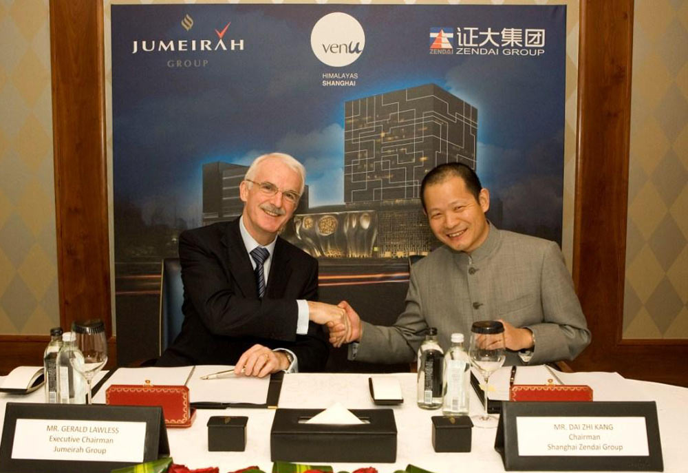 Gerald Lawless, executive chairman, Jumeirah Group and Dai Zhi Kang chairman,Shanghai Zendai Group. Gerald Lawless, executive chairman, Jumeirah Group and Dai Zhi Kang chairman,Shanghai Zendai Group.
