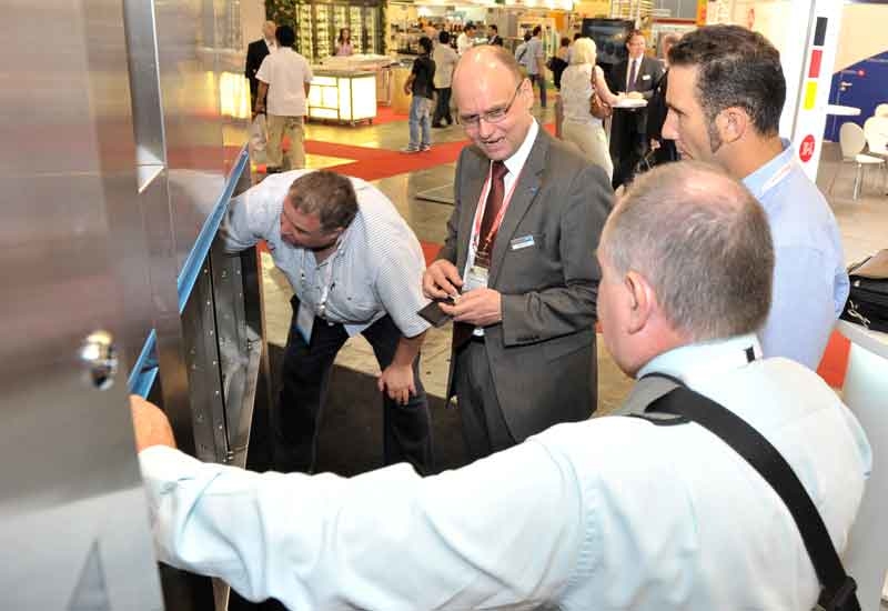 Lothar Hummel, regional manager, international sales shows off key features of the new M-iQ dishwasher at April's FHA Lothar Hummel, regional manager, international sales shows off key features of the new M-iQ dishwasher at April's FHA
