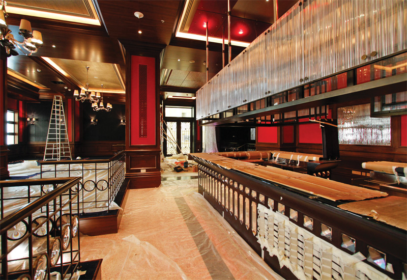 During our visit, floor-to-ceiling chandeliers were being installed at Sorso, which features a range of seating areas, extensive drinks menu and bite-sized meal options. During our visit, floor-to-ceiling chandeliers were being installed at Sorso, which features a range of seating areas, extensive drinks menu and bite-sized meal options.