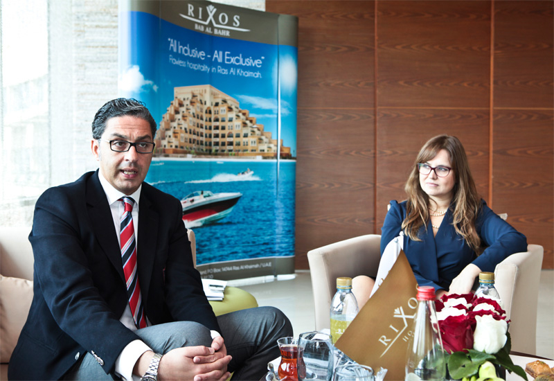 Haytham Omar and Ba?ak Erel explain the all-inclusive, all-exclusive concept of Rixos Bab Al Bahr. Haytham Omar and Ba?ak Erel explain the all-inclusive, all-exclusive concept of Rixos Bab Al Bahr.