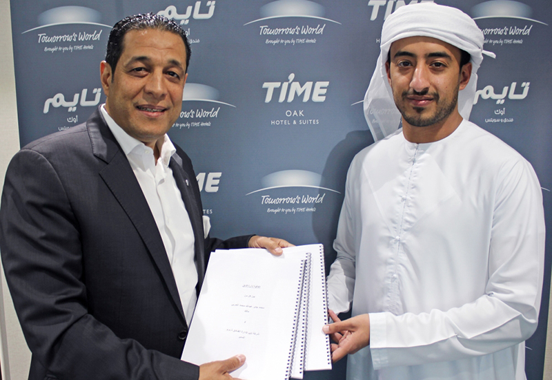 Time Hotels CEO Mohamed Awadallaand Dunes Hotel Apartments owner Abdallah Mohamed Jaber Al Harbi. Time Hotels CEO Mohamed Awadallaand Dunes Hotel Apartments owner Abdallah Mohamed Jaber Al Harbi.