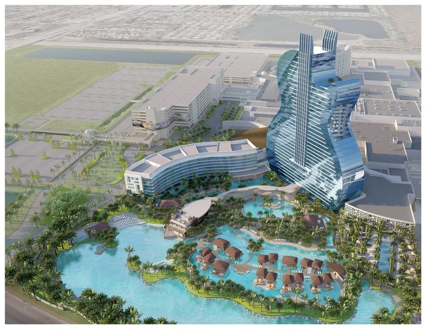 The guitar shaped hotel will feature some swim up suites The guitar shaped hotel will feature some swim up suites