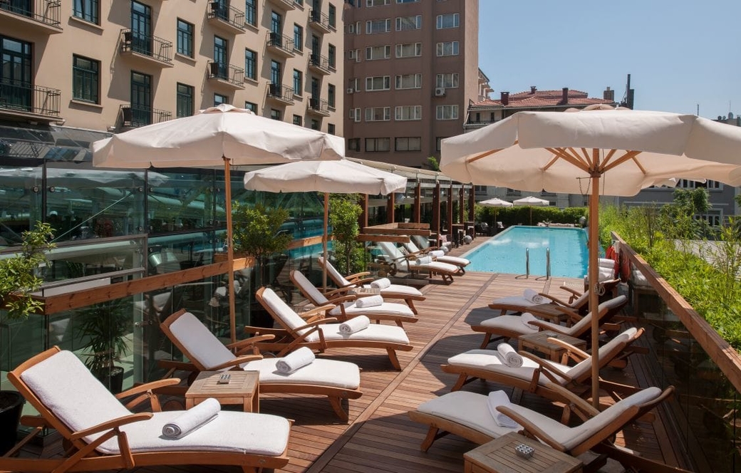 The Park Hyatt Istanbul's guests and colleagues enjoyed relaxation exercises at the pool The Park Hyatt Istanbul's guests and colleagues enjoyed relaxation exercises at the pool