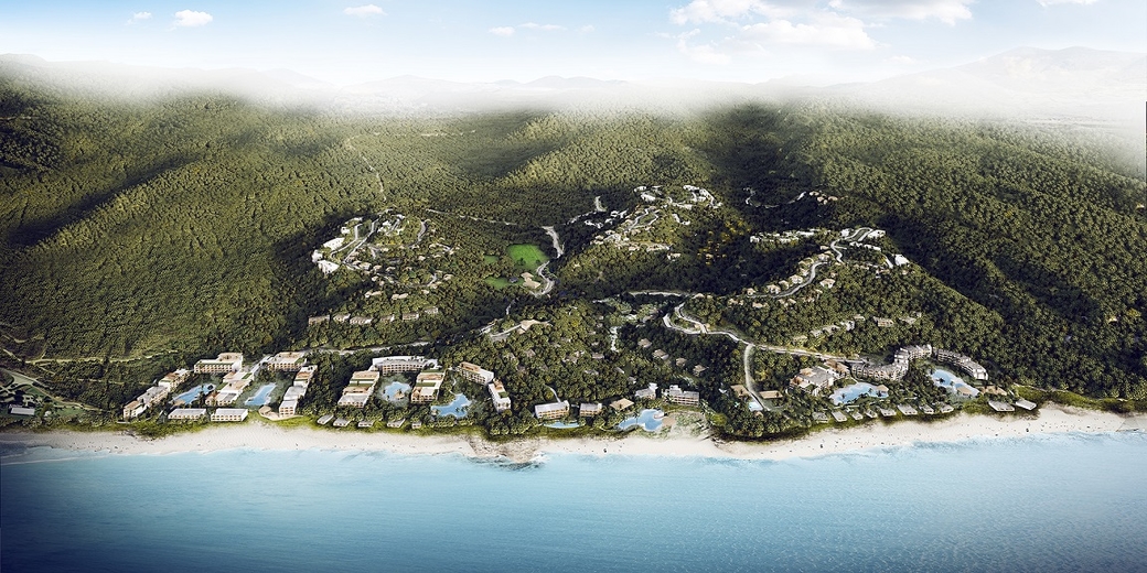 A rendering of Nia, the planned all-inclusive destination with four Marriott International brands including The Ritz-Carlton and Westin Hotels. It is set to rise in Riviera Nayarit on Mexico’s West coast. A rendering of Nia, the planned all-inclusive destination with four Marriott International brands including The Ritz-Carlton and Westin Hotels. It is set to rise in Riviera Nayarit on Mexico’s West coast.