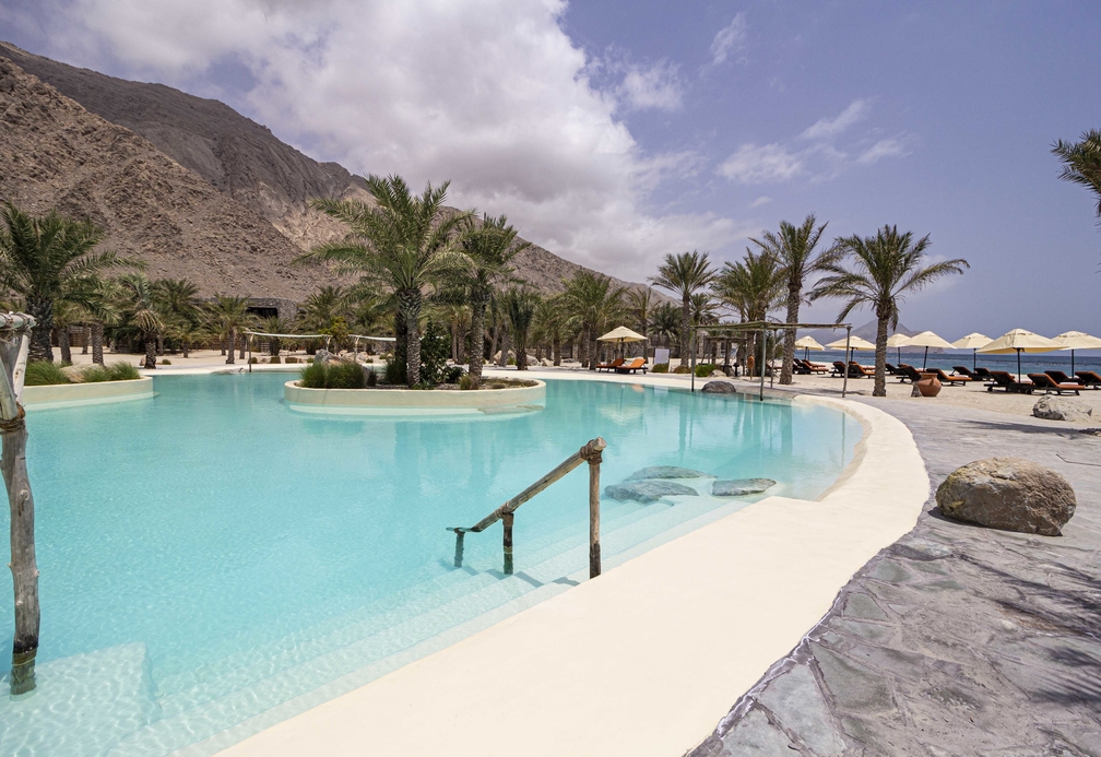 The salt water pool at Six Senses Zighy Bay The salt water pool at Six Senses Zighy Bay