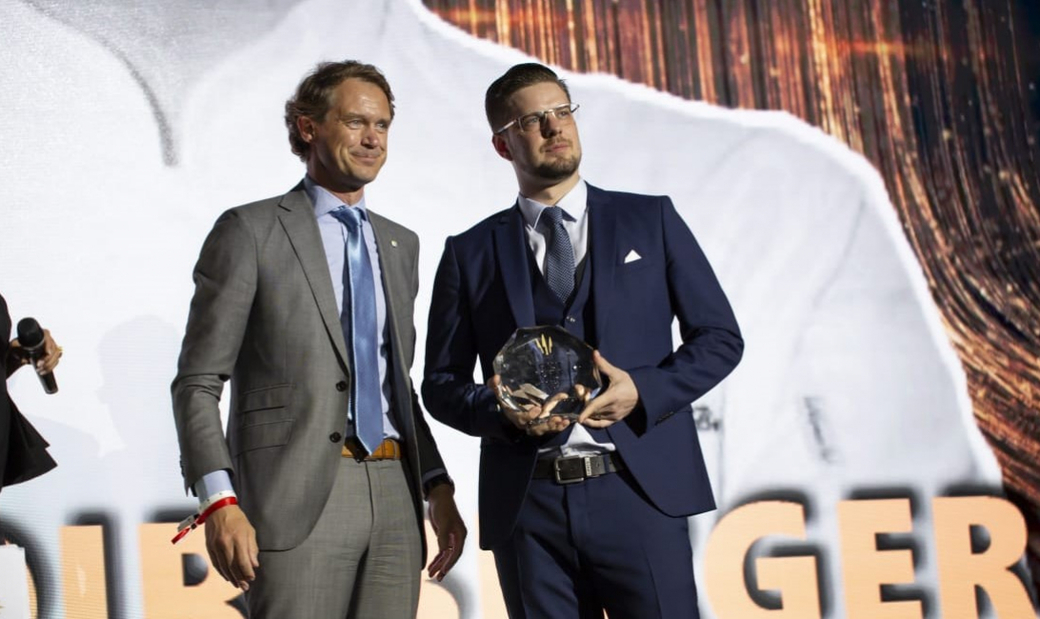 Gregoire Berger receiving his prize at The Best Chef Awards 2019 Gregoire Berger receiving his prize at The Best Chef Awards 2019